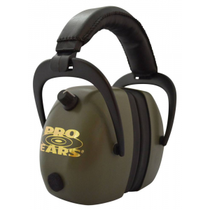 Pro Ears PEG2RMG Pro Ears Gold II Electronic 30 dB Over the Head Green Ear cups w/Black Band & Gold Logo