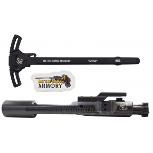 BHA Precision Complete M16 AR-15 5.56/300 Black DLC Logoed Bolt Carrier Group With AR-15 WarHammer Mod2 Black Large Lever Ambi Black Charging Handle