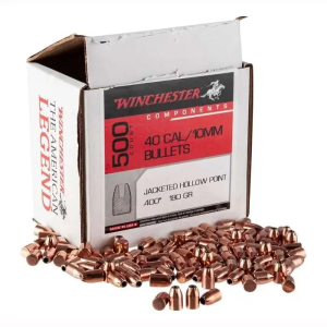 Winchester Centerfire Handgun Bullets .40 S&W 180 Grain JHP Notched 500 BX