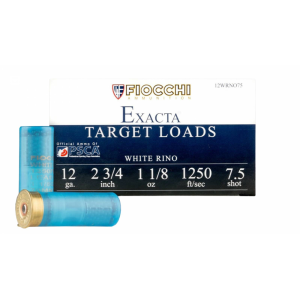 FIOCCHI 12 Ga 2-3/4 1-1/8 Oz. #7.5 Shot White Rino 250rds