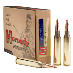 Hornady 8230 Match  338 Lapua Mag 250 gr Boat Tail Hollow Point (BTHP) 20 Bx/ 10 Cs