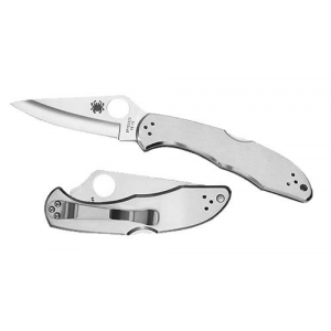 Spyderco C11P Delica II  2.88 VG-10 Stainless Steel Clip Point Stainless Handle Folding