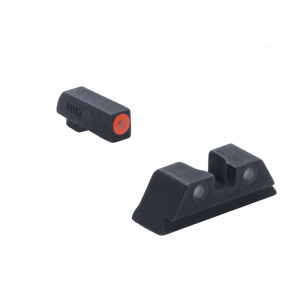 Meprolight Mepro Hyper-Bright Fixed Set w/ Orange Ring Front for Glock Standard Frames 9mm, .357sig, .40 S&W, & .45acp