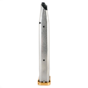 Atlas Gunworks 170mm Competition 9mm 29 Round Premium Stainless Steel Magazine W/Gold Base Pad