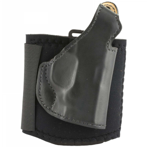 Desantis Gunhide 014PCU7Z0 Die Hard Ankle Rig  #014 Black Leather w/Sheepskin Padding Ankle S&W Bodyguard 380 Right Hand