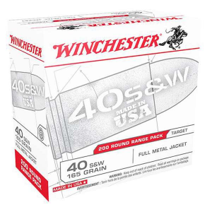 Winchester Ammo USA40W USA  40 S&W 165 gr Full Metal Jacket (FMJ) 200 Bx/ 3 Cs