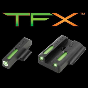 Truglo TG13RS2A TFX Night Sights Ruger LC9/LC9s/LC380 Tritium/Fiber Optic Green w/White Outline Front Green Rear Black
