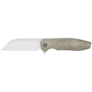 Eikonic Knife Company KA7SG Karak  3.25 Folding Wharncliffe Plain Black PVD Nitro-V Blade, 4 Green Canvas Micarta Handle
