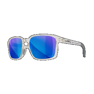 Wiley X AC6ALF09 Alfa Captivate Polarized Blue Mirror Lenses/Gloss Clear Crystal Frame Sunglasses