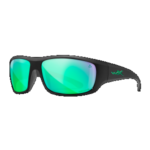 Wiley X ACOME22 Omega Jacob Wheeler Signature Edition Captivate Polarized Green Mirror Lenses/Black Frame Sunglasses