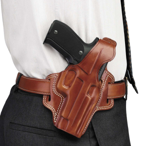 Galco FL114 Fletch High Ride  Tan Leather Belt S&W 19 K Frame 2.5 Right Hand