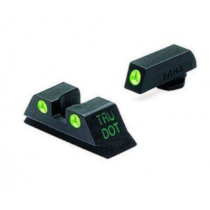 Meprolight ML10222 Tru-Dot Night Sight Set fits Glock 20/21/29/30/36/41 Tritium Green Front Tritium Green Rear Black