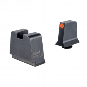 Trijicon GL243C601146 Suppressor/Optic Height Sights- Glock Slim Frame Black Green Tritium Orange Outline Front Sight Black Rear Sight