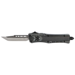 Cobra Tec Knives SSWCTK1STNS CTK-1 Small 2.75 Tanto Plain D2 Steel Stonewashed Aluminum Handle OTF