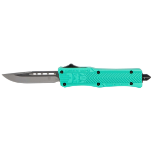 Cobra Tec Knives STFCTK1SDNS CTK-1 Small 2.75 Drop Point Plain D2 Steel Tiffany Blue Aluminum Handle OTF