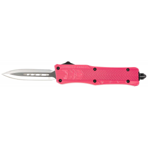 Cobra Tec Knives SPKCTK1SDAGNS CTK-1 Small Dual Action OTF Dagger Plain D2 Steel Blade Pink Aluminum Handle