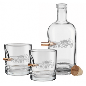 Benshot BattleHawk Armory Fire-Power Whiskey Set, Decanter & 2x Rocks Glasses