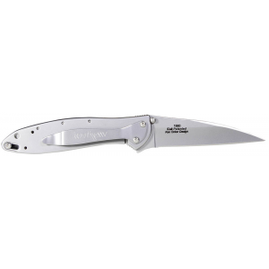 Kershaw 1660 Leek 3 Sandvik Stainless Steel Modified Drop Point Stainless Black Handle Folder
