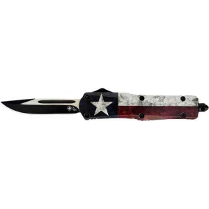 Templar Knife LCAP331 Captain  3.50 Drop Point Plain Black 440C Stainless Steel Red/Blue/White Star Zinc Aluminum Alloy. Handle OTF