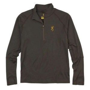 SHT MERINO 1/4 ZIP MAJOR BROWN XL