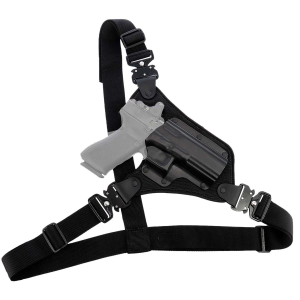 Galco HR872RB  Chest Holster Fits chests to 58 Black Hybrid Kydex/Nylon Fits Glock 17Gen 3-5