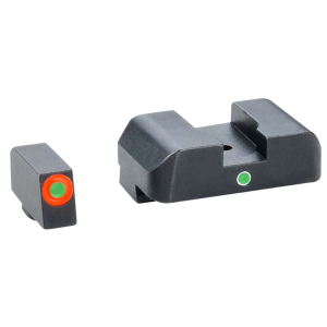 AmeriGlo GL201 i-Dot Night Sight Fits Glock 17/19 Tritium Green w/Orange Outline Front Tritium Green w/White Outline Rear