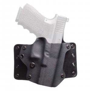 BlackPoint 100079 Leather Wing  Black Kydex Holster w/Leather Wings OWB fits Glock 19, 23 Right Hand