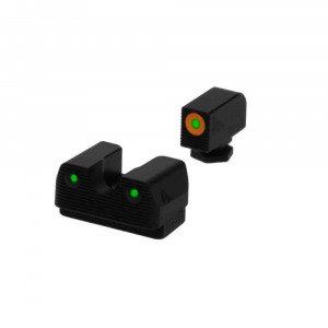 RIVAL ARMS RA1A231G Tritium Night Sights Fits Glock 17/19 Green Tritium w/Orange Outline Front Green Rear