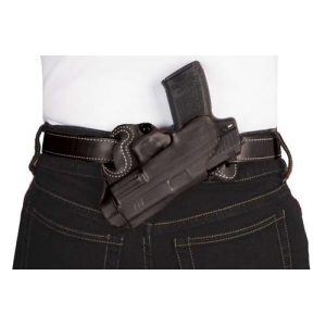 DESANTIS SMALL OF BACK HOLSTER RH OWB LEATHER GLOCK 20,21 BLK