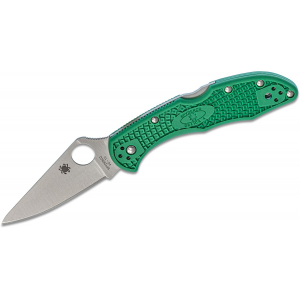 Spyderco C11FPGR Delica 4 Lightweight 2.88 VG-10 Stainless Steel Flat Ground FRN Green Handle Folding