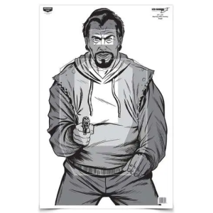 Birchwood Casey 37034 EZE-Scorer Bad Guy ISPC Paper 23" x 35" Silhouette/Bad Guy Black/Gray 100 Pack