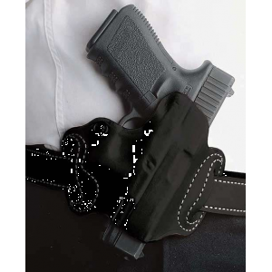 DESANTIS MINI SLIDE HOLSTER OWB LH LEATHER S/A HELLCAT BLK