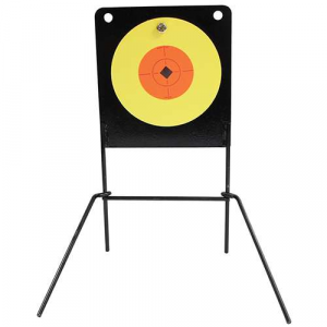 Birchwood Casey 47652 World of Targets Spoiler Alert Black Target Board w/Yellow & Orange Target AR400 Steel 22 Rimfire