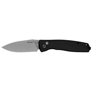 Kershaw 2053 Kindred  3 Folding Spear Point Plain Stonewashed D2 Steel Blade, Black Anodized Aluminum Handle