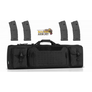 Savior Equipment Urban Warfare Double Rifle Bag- 36 Obsidian Black w/ 4 MFT Extreme 30rd Magazines
