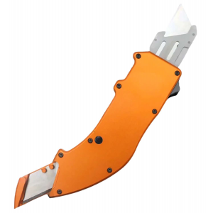 Templar Knife  Squire Utility OTF Razor Plain Orange Anodized 5.38 Aluminum Handle