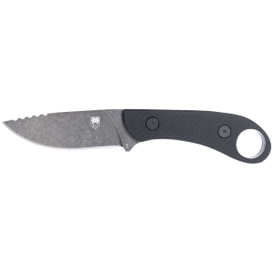 CobraTec Knives SD2DNSBLKGEN2 Skinner Gen II 3.50 Folding Plain Stonewashed D2 Steel Blade, 4.31 Black w/Finger Ring G10 Scales Handle