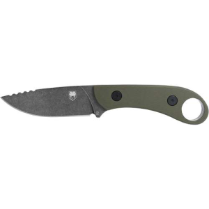 Cobratec Knives CobraTec Knives SD2DNSODGGEN2 Skinner Gen II 3.50 Fixed Plain Stonewashed D2 Steel Blade, 4.31 OD Green Textured G10 Scales Handle w/Finger Ring - $38.15 at BattleHawk Armory