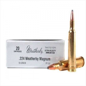 WEATHERBY H22455sp Select Plus 224 Wthby Mag 55 Gr Spire Point (sp) 20 Bx/ 10 Cs