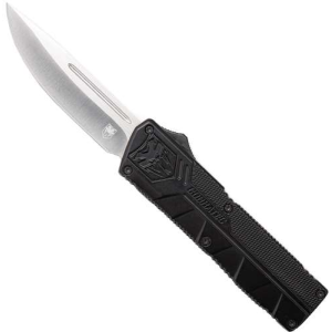 Cobratec Knives Cobra Tec Knives BCTLWDNS Lightweight  3.25 Drop Point Plain D2 Steel Black Aluminum Handle OTF - $38.74 at BattleHawk Armory