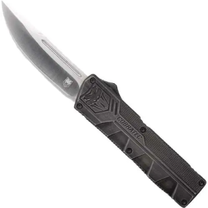 Cobra Tec Knives SWCTLWDNS Lightweight  3.25 Drop Point Plain D2 Steel Stonewashed Aluminum Handle OTF