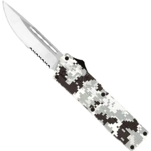 Cobratec Knives COBRATEC LIGHTWEIGHT OTF WINTER DIGI 3.25 DP SERRATED - $40.60 at BattleHawk Armory