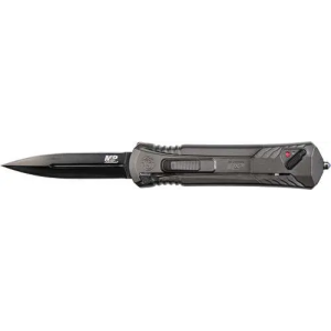 SW Knives MPOTF10G M&P Out The Front 3.50 Drop Point Plain Black Oxide High Carbon SS/ Gray Aluminum Handle OTF