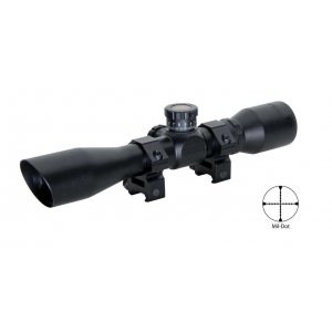 Truglo TG8504BT Tru-Brite Xtreme Compact Tactical 4x 32mm Obj 20.79 ft @ 100yds FOV 1 Tube Black Finish Mil-Dot