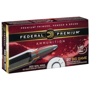 FEDERAL P300wd2 Premium 300 Win Mag 180 Gr Nosler Partition (np) 20 Bx/ 10 Cs