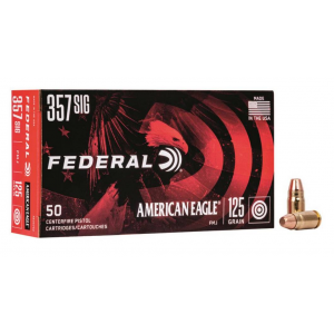 Federal AE357S2 American Eagle  357 Sig 125 gr Full Metal Jacket (FMJ) Pistol Ammunition 50rd BOX