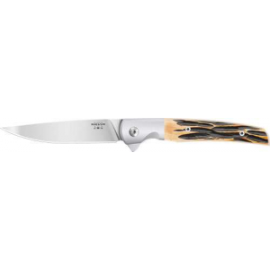 BEAR & SON 21 PATTERN 3.38 D2 STAG BONE RANCHER LINER LOCK