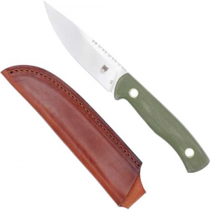 COBRATEC KOONSMAN 4 FIXED BLD OD GREEN D2 W/LEATHER SHEATH