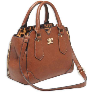 Bulldog BDP024 Satchel Purse w/Holster Chestnut Leather Small Autos, Revolvers Ambidextrous Hand