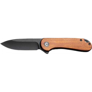 CIVIVI KNIFE ELEMENTUM 2.96 WOOD/BLACK STNWSH D2 LNR LOCK